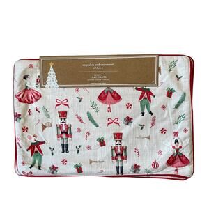 Cupcakes & Cashmere NUTCRACKER BALLET Christmas Placemats 13x19 Set of 4 NEW